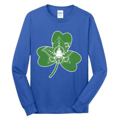 Vintage Yoga Shamrock Yoga Irish Shamrock St Patricks Day Gift Tall Long Sleeve T-Shirt