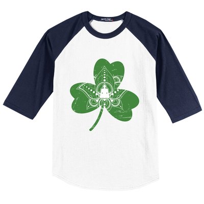 Vintage Yoga Shamrock Yoga Irish Shamrock St Patricks Day Gift Baseball Sleeve Shirt