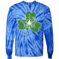 Vintage Yoga Shamrock Yoga Irish Shamrock St Patricks Day Gift Tie-Dye Long Sleeve Shirt