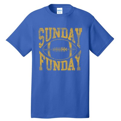 Vintage Yellow Sunday Funday Football Gift Gift Tall T-Shirt