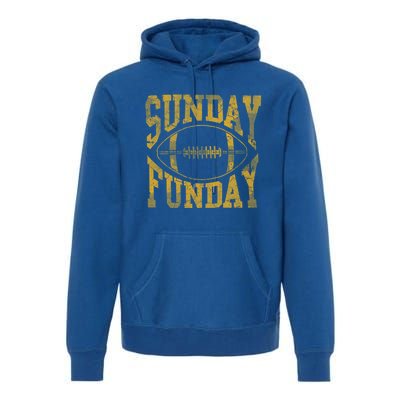 Vintage Yellow Sunday Funday Football Gift Gift Premium Hoodie