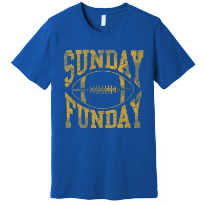 Vintage Yellow Sunday Funday Football Gift Gift Premium T-Shirt