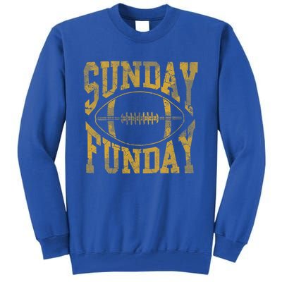 Vintage Yellow Sunday Funday Football Gift Gift Tall Sweatshirt