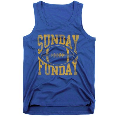 Vintage Yellow Sunday Funday Football Gift Gift Tank Top