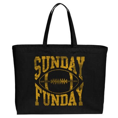 Vintage Yellow Sunday Funday Football Gift Gift Cotton Canvas Jumbo Tote