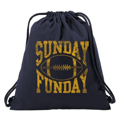 Vintage Yellow Sunday Funday Football Gift Gift Drawstring Bag