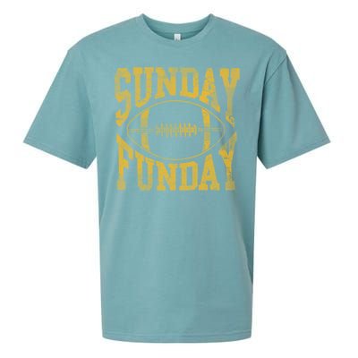 Vintage Yellow Sunday Funday Football Gift Gift Sueded Cloud Jersey T-Shirt