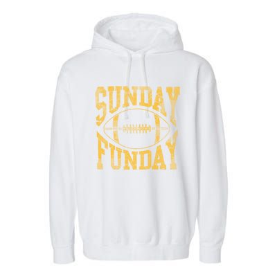 Vintage Yellow Sunday Funday Football Gift Gift Garment-Dyed Fleece Hoodie