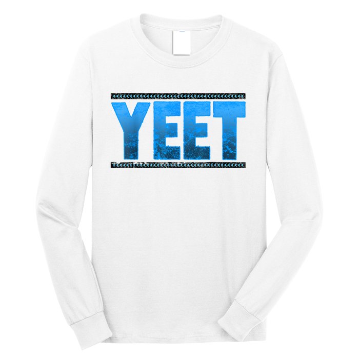 Vintage Yeet Tees Yeet Quotes Design Blue Long Sleeve Shirt