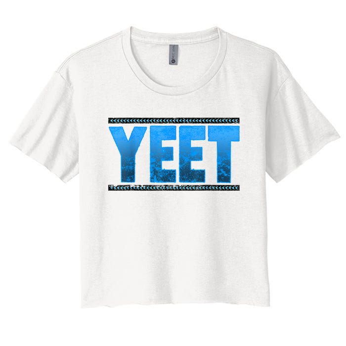 Vintage Yeet Tees Yeet Quotes Design Blue Women's Crop Top Tee