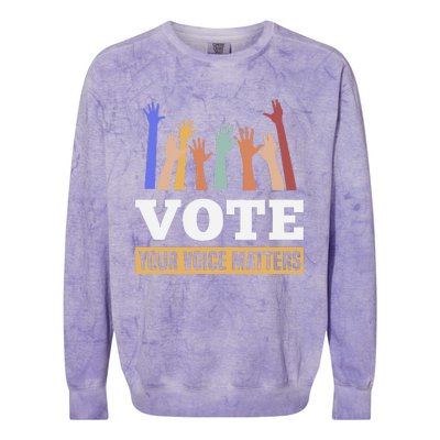 Vote Your Voice Matters Presidential Election Colorblast Crewneck Sweatshirt