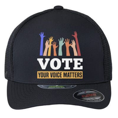 Vote Your Voice Matters Presidential Election Flexfit Unipanel Trucker Cap