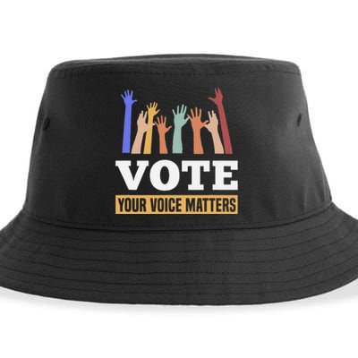 Vote Your Voice Matters Presidential Election Sustainable Bucket Hat