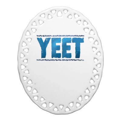 Vintage Yeet Ceramic Oval Ornament