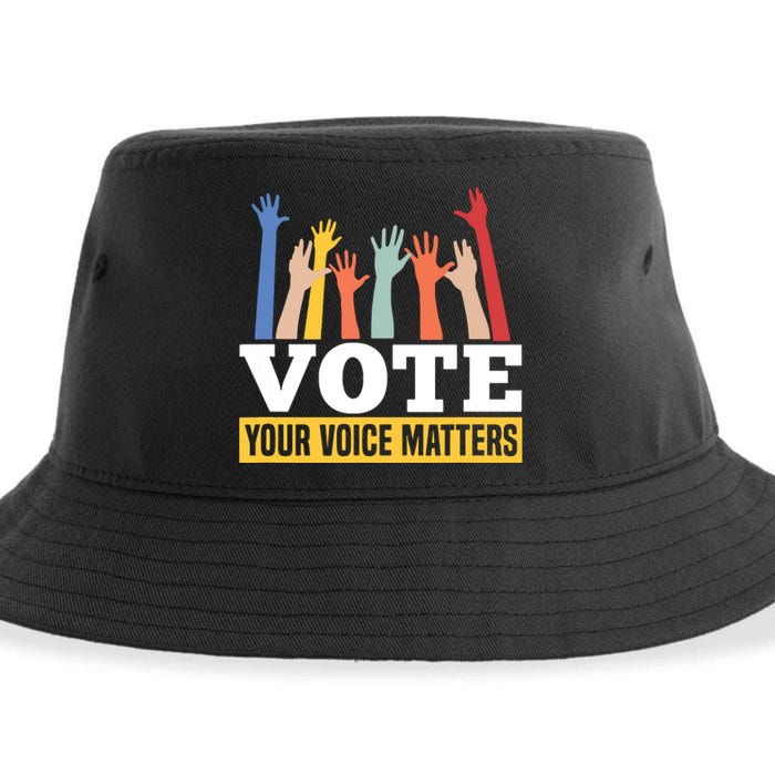 Vote Your Voice Matters Presidential Election Sustainable Bucket Hat