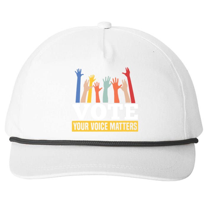 Vote Your Voice Matters Presidential Election Snapback Five-Panel Rope Hat