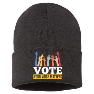 Vote Your Voice Matters Presidential Election Sustainable Knit Beanie