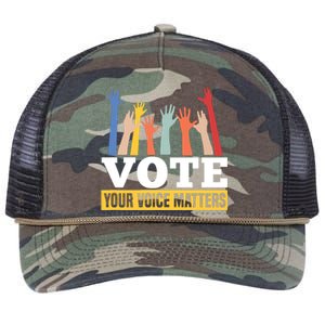 Vote Your Voice Matters Presidential Election Retro Rope Trucker Hat Cap