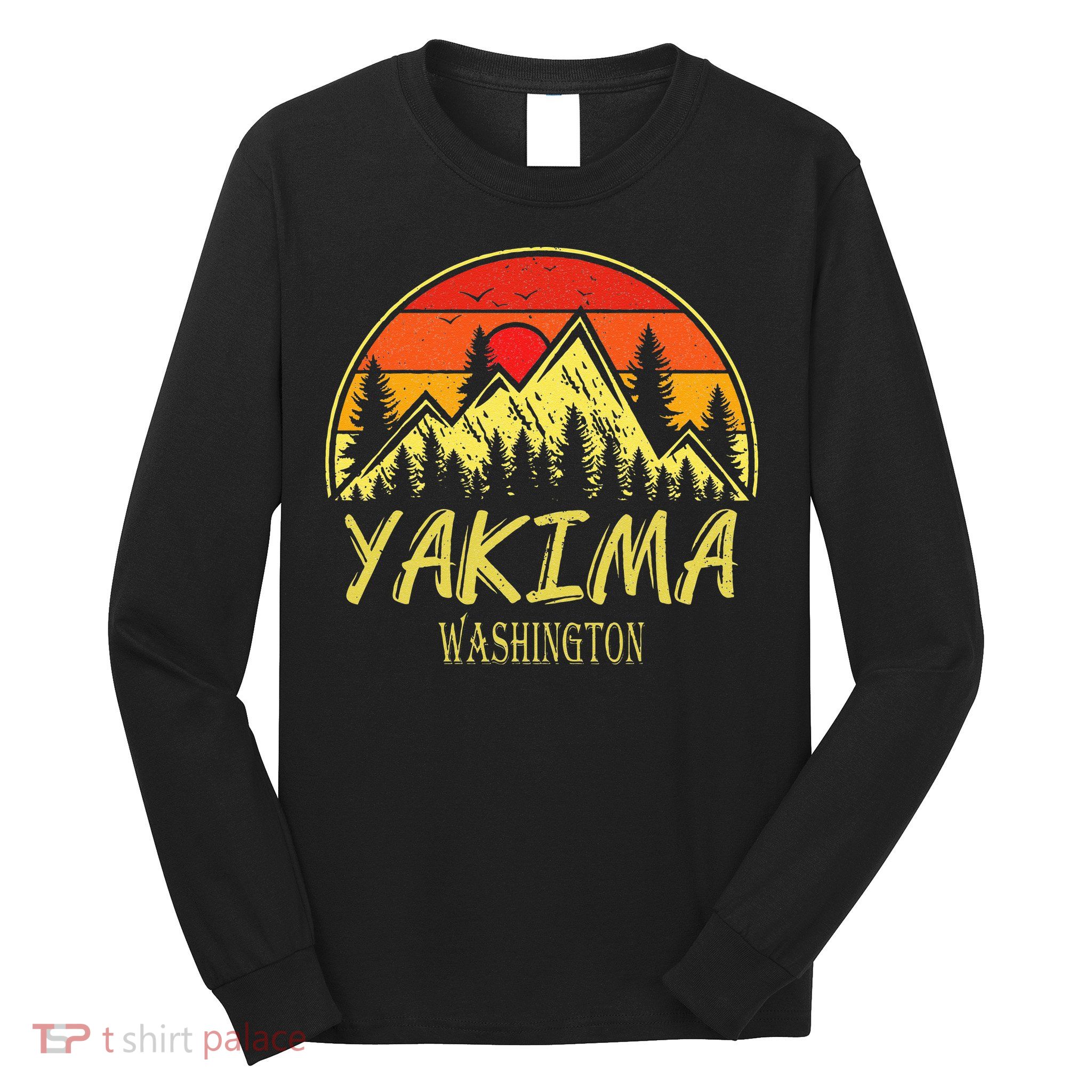 Vintage Yakima Washington WA Mountains Hike Hiking Souvenir Long Sleeve Shirt