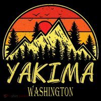 Vintage Yakima Washington WA Mountains Hike Hiking Souvenir Long Sleeve Shirt