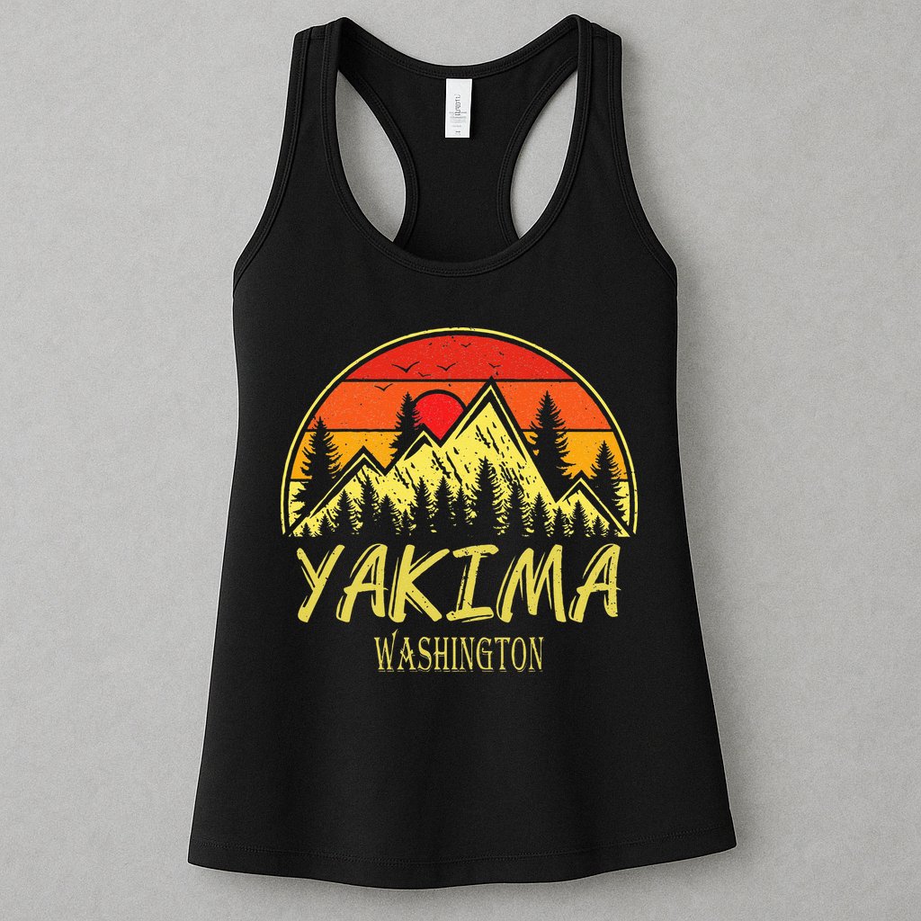 Vintage Yakima Washington WA Mountains Hike Hiking Souvenir Womens Tank Top