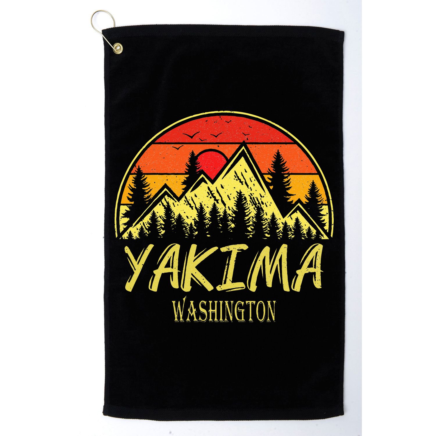 Vintage Yakima Washington WA Mountains Hike Hiking Souvenir Golf Towel