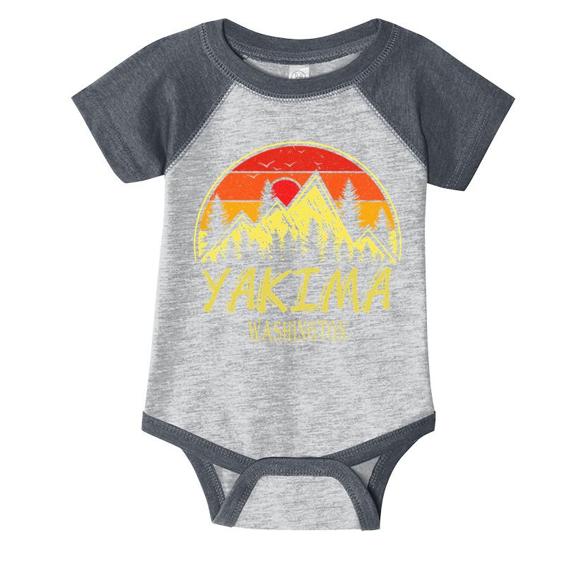 Vintage Yakima Washington WA Mountains Hike Hiking Souvenir Infant Baby Jersey Bodysuit