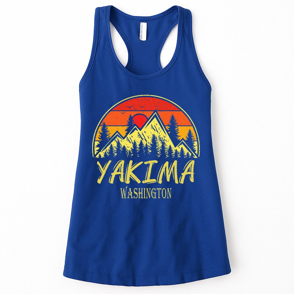 Vintage Yakima Washington WA Mountains Hike Hiking Souvenir Womens Tank Top