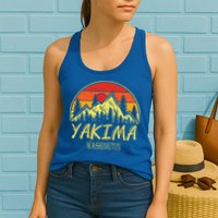 Vintage Yakima Washington WA Mountains Hike Hiking Souvenir Womens Tank Top