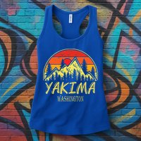 Vintage Yakima Washington WA Mountains Hike Hiking Souvenir Womens Tank Top