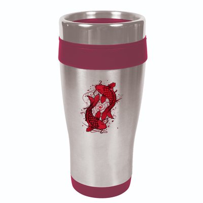 Vintage Ying Yang Asian Koi Fish Japaneses 16oz Travel Tumbler