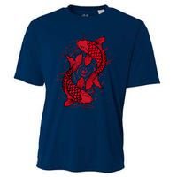 Vintage Ying Yang Asian Koi Fish Japaneses Cooling Performance Crew T-Shirt