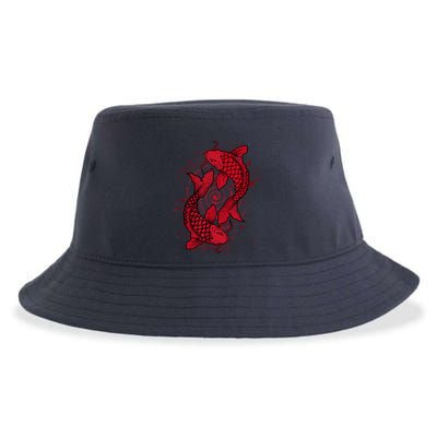 Vintage Ying Yang Asian Koi Fish Japaneses Sustainable Bucket Hat