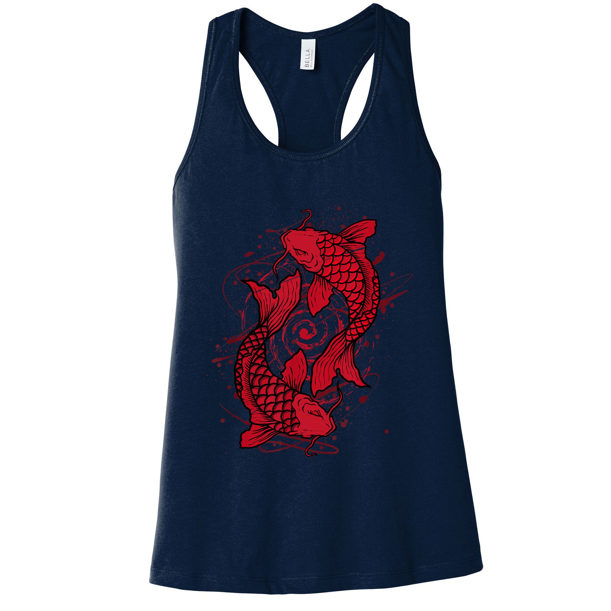 Vintage Ying Yang Asian Koi Fish Japaneses Womens Tank Top
