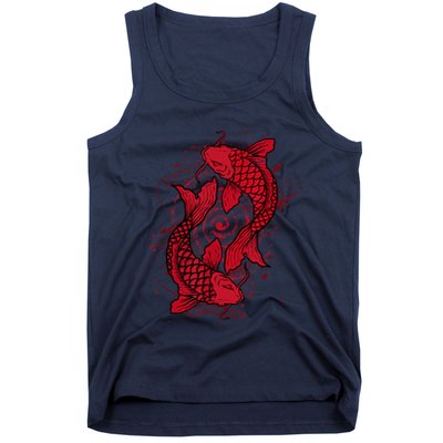 Vintage Ying Yang Asian Koi Fish Japaneses Tank Top