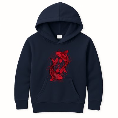 Vintage Ying Yang Asian Koi Fish Japaneses Kids Hoodie