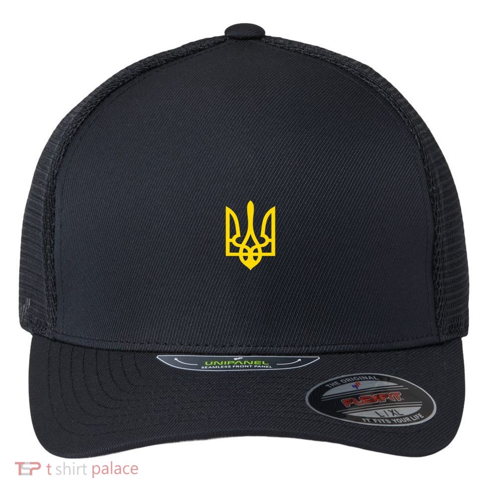 Volodymyr Zelenskyy Army Military Coat Of Arms I Stand With Ukraine Flexfit Unipanel Trucker Cap