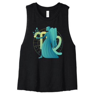 Virgo Zodiac Astrology Women's Racerback Cropped Tank