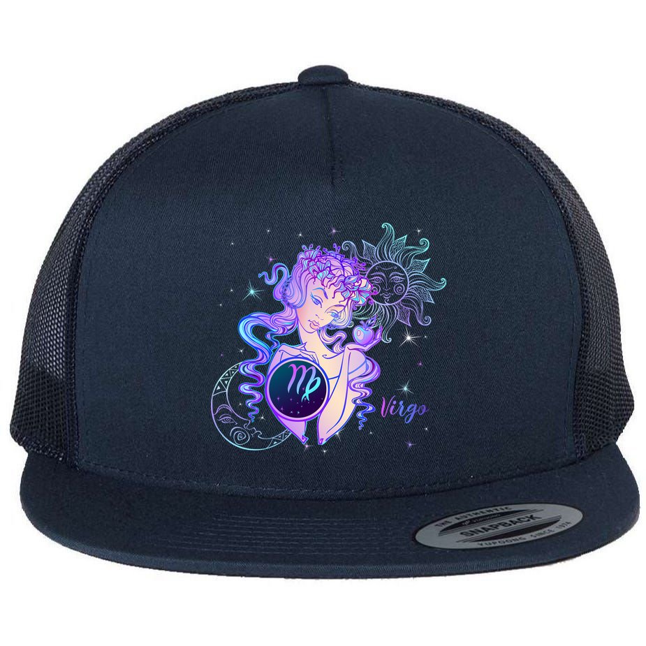 Virgo Zodiac Astrology Gift Flat Bill Trucker Hat