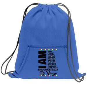 Virgo Zodiac Birthday Black Pride Unapologetically Gift Sweatshirt Cinch Pack Bag