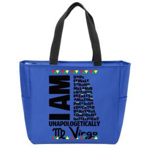 Virgo Zodiac Birthday Black Pride Unapologetically Gift Zip Tote Bag