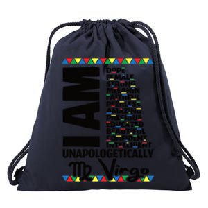 Virgo Zodiac Birthday Black Pride Unapologetically Gift Drawstring Bag