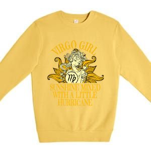 Virgo Zodiac Birthday Born September Sunflower Meaningful Gift Premium Crewneck Sweatshirt