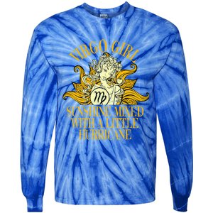 Virgo Zodiac Birthday Born September Sunflower Meaningful Gift Tie-Dye Long Sleeve Shirt