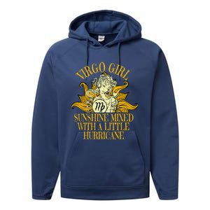 Virgo Zodiac Birthday Born September Sunflower Meaningful Gift Performance Fleece Hoodie