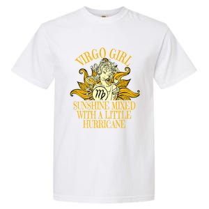 Virgo Zodiac Birthday Born September Sunflower Meaningful Gift Garment-Dyed Heavyweight T-Shirt