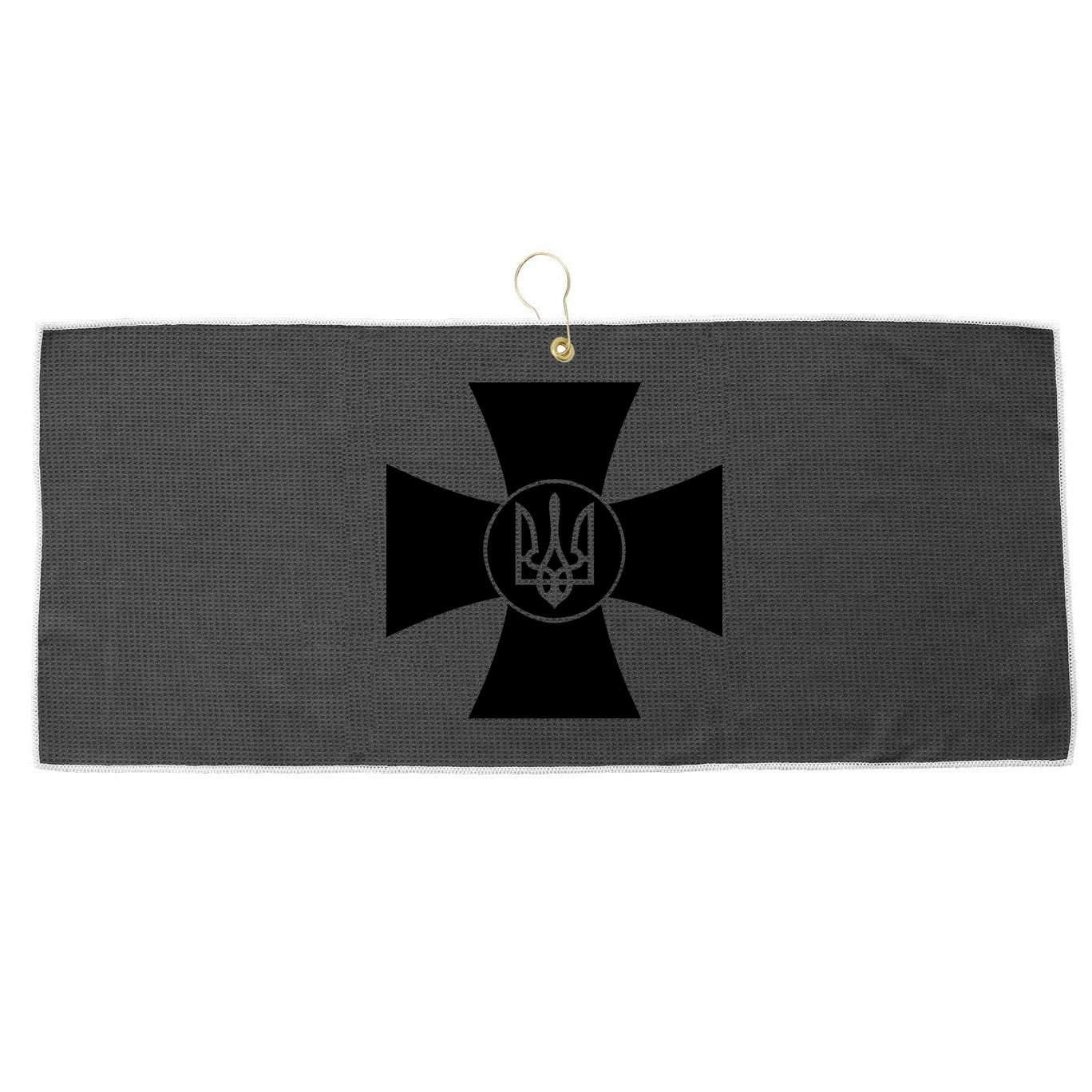 Volodymyr Zelensky Cross Ukrainian Ukraine Coat Of Arms Army Military Large Microfiber Waffle Golf Towel