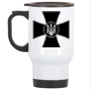 Volodymyr Zelensky Cross Ukrainian Ukraine Coat Of Arms Army Military Stainless Steel Travel Mug