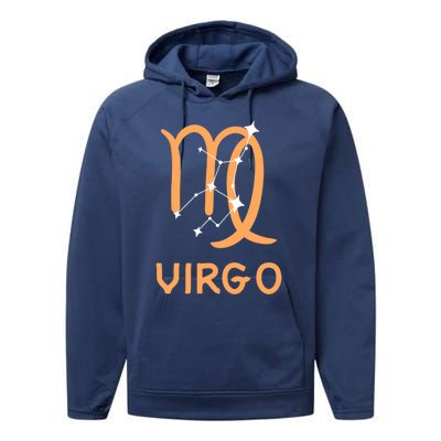 Virgo Zodiac Constellation Virgo Symbol Gift Performance Fleece Hoodie