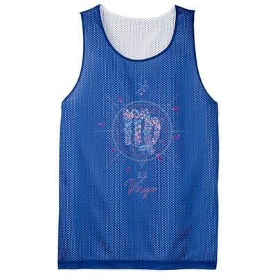 Virgo Zodiac Design 90s Style Floral Gift Mesh Reversible Basketball Jersey Tank